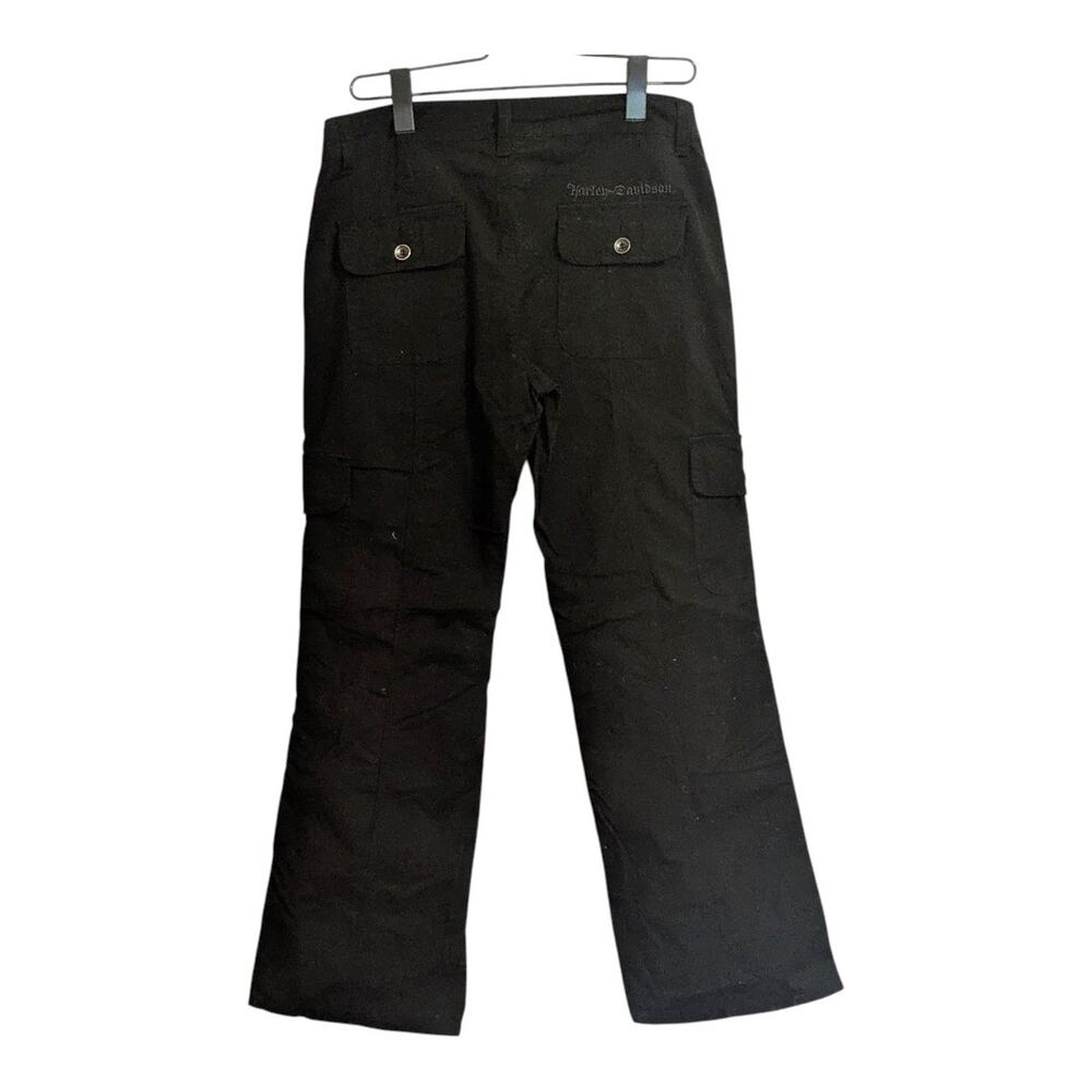 Harley-Davidson Pants Womens 6 Black Roll Up Relaxed Fit Motor Biker New - Picture 2 of 12